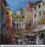 From The Corner of My Eye, Street of Rome-3, Oil on Canvas